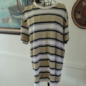 RVCA Tan and Black Short Sleeve Tee